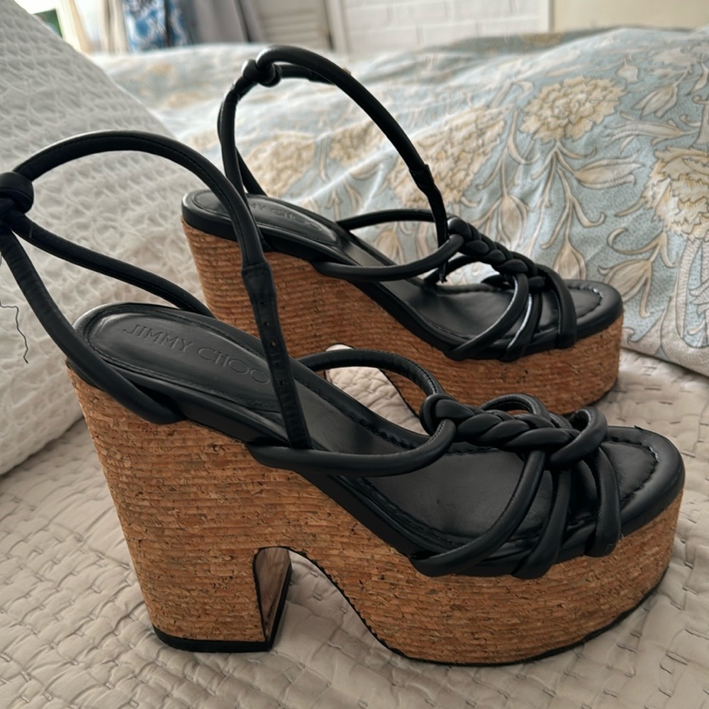 Jimmy Choo Black Wedges size 38